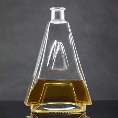 Base Material Glass Bottle with Unique Letter Shape and Cork Cap