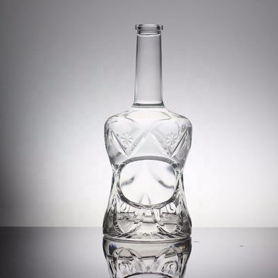 Base Material Glass Bottle with Unique Letter Shape and Cork Cap