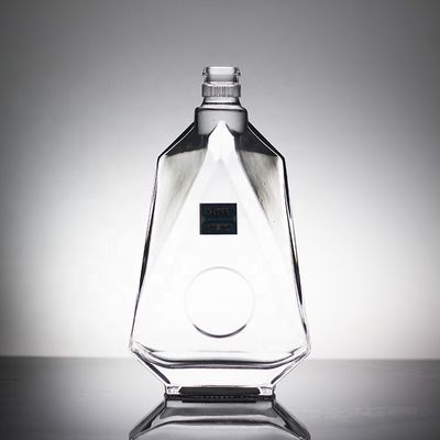 Base Material Glass Bottle with Unique Letter Shape and Cork Cap