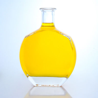 Customized Logo Glass Collar Spirit Bottle for Whisky Vodka Tequila Gin Rum supplied