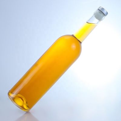 Customized Logo Glass Bottle for 750ml Long Neck Clear Flint Gin Rum Champagne Liquor