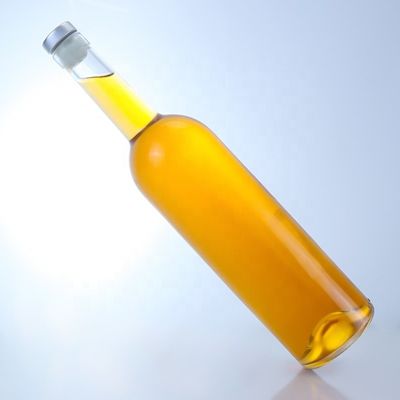 Customized Logo Glass Bottle for 750ml Long Neck Clear Flint Gin Rum Champagne Liquor