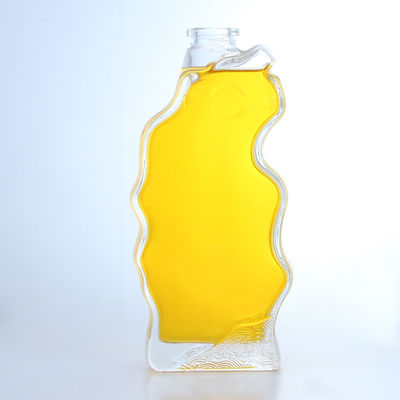 Cork Sealing Clear or Customized Special Shape Glass Bottle for Whisky Vodka Brandy