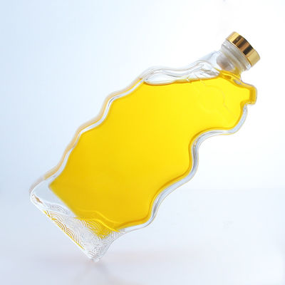 Cork Sealing Clear or Customized Special Shape Glass Bottle for Whisky Vodka Brandy