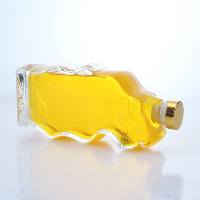 Cork Sealing Clear or Customized Special Shape Glass Bottle for Whisky Vodka Brandy