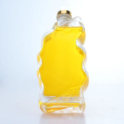 Cork Sealing Clear or Customized Special Shape Glass Bottle for Whisky Vodka Brandy