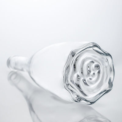 Whisky Gin Rum Vodka Glass Collar Engraved Round Liquor Bottle with and Custom Cap