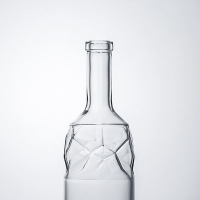 Surface Handling Decal Custom Shape Embossed Glass Liquor Bottle for Whisky Gin Rum