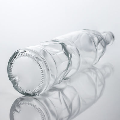 Surface Handling Decal Custom Shape Embossed Glass Liquor Bottle for Whisky Gin Rum