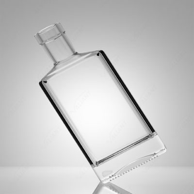 50ml Square Glass Bottle for Whiskey Gin Rum Custom Cap and Cork Stopper Included