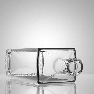 50ml Square Glass Bottle for Whiskey Gin Rum Custom Cap and Cork Stopper Included
