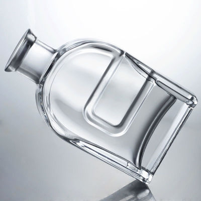 Custom Squircle Glass Liquor Bottle for Gin Rum Brandy Vodka and Cork Stopper Included