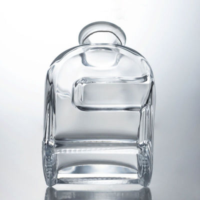 Custom Squircle Glass Liquor Bottle for Gin Rum Brandy Vodka and Cork Stopper Included