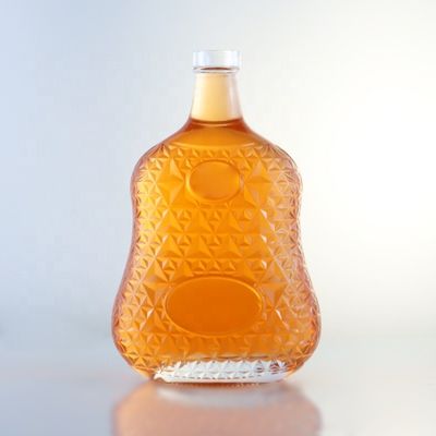 2023 Clear Bottle Glass Beverage Bottles with Frosted Base Material Customized Logo