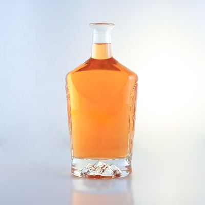 2023 Clear Bottle Glass Beverage Bottles with Frosted Base Material Customized Logo