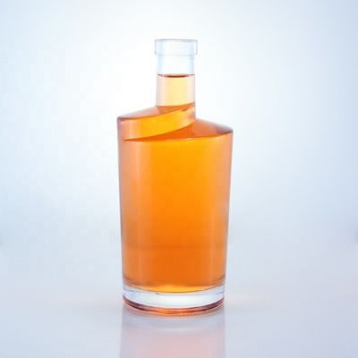 2023 Clear Bottle Glass Beverage Bottles with Frosted Base Material Customized Logo