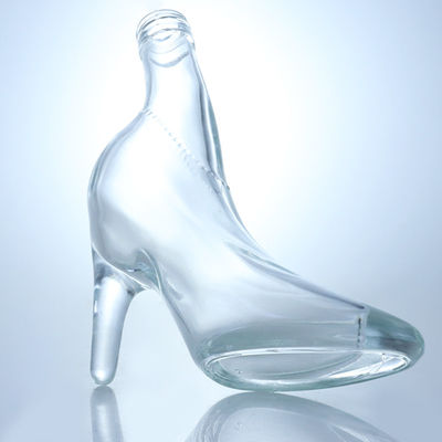 Custom Cap Glass Liquor Bottle for Gin Rum Vodka High Heels Shape Body Material Glass