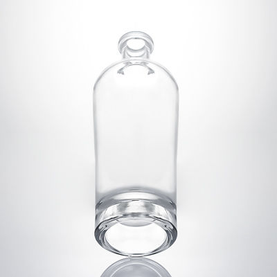 Whisky Gin Rum Super Flint Glass Bottle with Custom Glass Collar and Cork Stopper