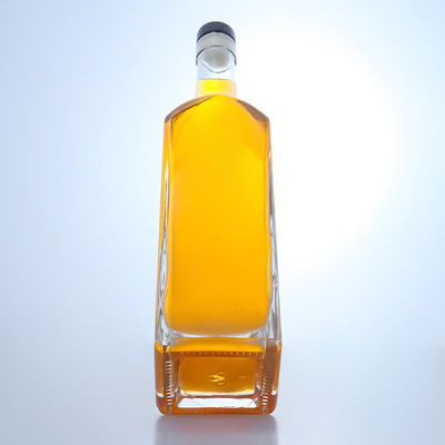 Square Shape Super Flint Glass Bottle in Clear Color for Vodka Whisky Tequila Gin
