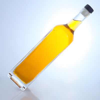 Square Shape Super Flint Glass Bottle in Clear Color for Vodka Whisky Tequila Gin