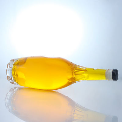 Customization Round Shape Liquor Bottle with Embossed Design and Customized Cork Cap