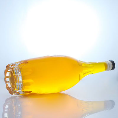 Customization Round Shape Liquor Bottle with Embossed Design and Customized Cork Cap