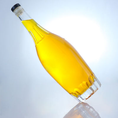 Customization Round Shape Liquor Bottle with Embossed Design and Customized Cork Cap