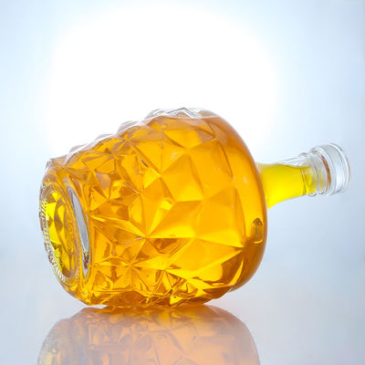 Clear or Customized Decal Round Glass Bottle for Rum Vodka Whisky Tequila Gin
