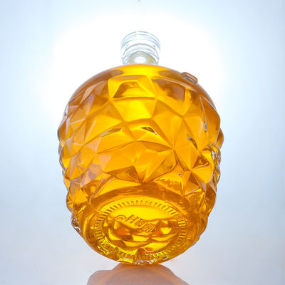 Clear or Customized Decal Round Glass Bottle for Rum Vodka Whisky Tequila Gin