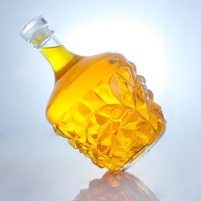 Clear or Customized Decal Round Glass Bottle for Rum Vodka Whisky Tequila Gin