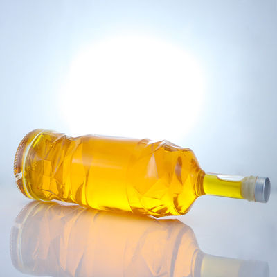Liquor Glass Bottle with Embossed Customizable Logo and Clear or Customized Bottle Color