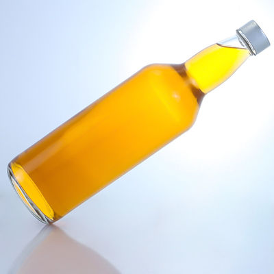 Customized 750ml Glass Liquor Bottle with Unique Neck Design and Cork Sealing Type