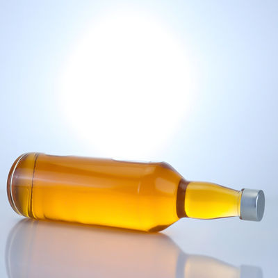 Customized 750ml Glass Liquor Bottle with Unique Neck Design and Cork Sealing Type