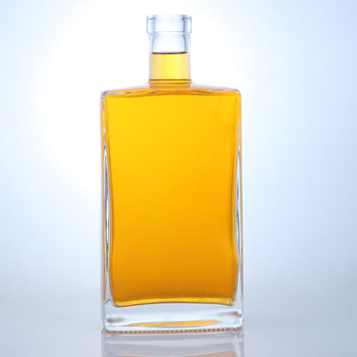 750ml Glass Bottle for Gin Rum Brandy Custom Shape and Cork Stopper Base Material Glass