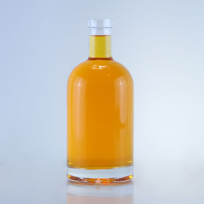Customized logo and cap 750ml glass liquor bottle for rum gin vodka Custom cork top