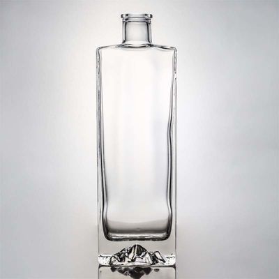 Super Flint Glass Custom Mountain Base 750ml Whisky Rum Glass Liquor Bottle for Vodka Gin