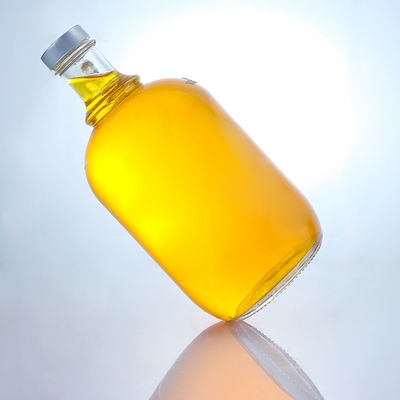 Customized Logo Round Shape Liquor Glass Bottle with Handle and Screw Cap