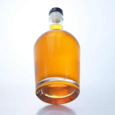 750ml Glass Liquor Bottle for Gin Rum Vodka Custom Shape with Glass Collar Material