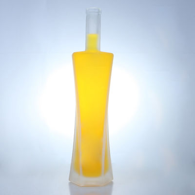 Industrial 750ml Custom Shaped Frosted Glass Liquor Bottles for Top-Shelf Spirits