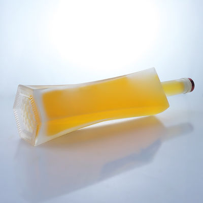 Industrial 750ml Custom Shaped Frosted Glass Liquor Bottles for Top-Shelf Spirits