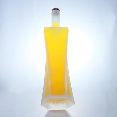 Industrial 750ml Custom Shaped Frosted Glass Liquor Bottles for Top-Shelf Spirits
