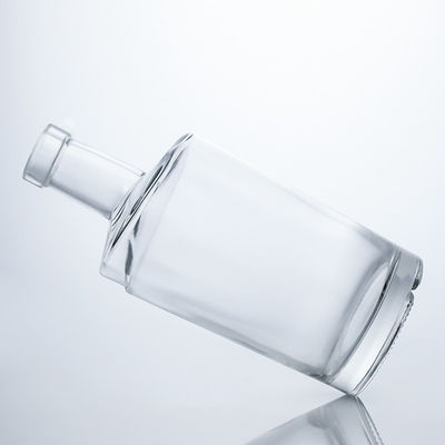 Whisky Rum Gin Round Glass Liquor Bottle with Cork Stopper and Customized Logo