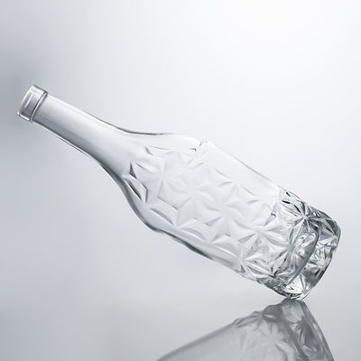 Special Bottom Embossed Glass Liquor Bottle for Rum Gin Vodka Clear or Customized