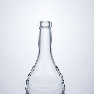 Special Bottom Embossed Glass Liquor Bottle for Rum Gin Vodka Clear or Customized