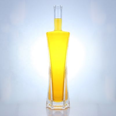 750ml Hexagonal Super Flint Material Cork Sealing Type Glass Bottle for Liquor