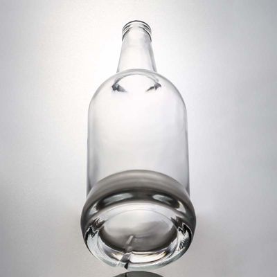 Customized Logo Glass Collar 700ml Round Liquor Bottle for Vodka Brandy Whisky and More