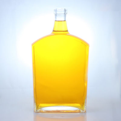 Super Flint Glass Flat Square Rum Vodka Whisky Tequila Gin Bottle with Cork 's Product