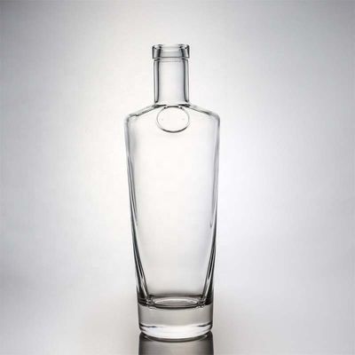 Glass Collar Vodka Whisky Gin Rum Bottle 375 ml 500 ml 700 ml 750 ml 1000 ml with T Cork