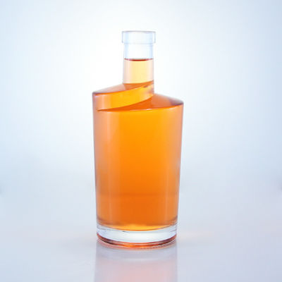 Flint Glass Bottle for Gin Rum Champagne Brandy and Whisky Featuring Customized Logo