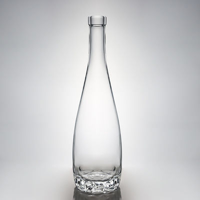 Custom Shape 700ml 750ml Rum Vodka Whisky Tequila Gin Glass Bottle with Cork Logo